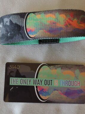 Zox Medium Wide Band Bracelet The Only Way Out is Through Inspirational